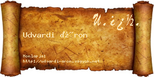 Udvardi Áron névjegykártya