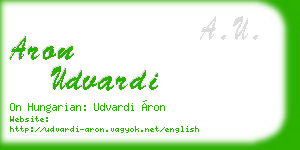 aron udvardi business card
