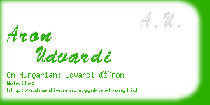 aron udvardi business card